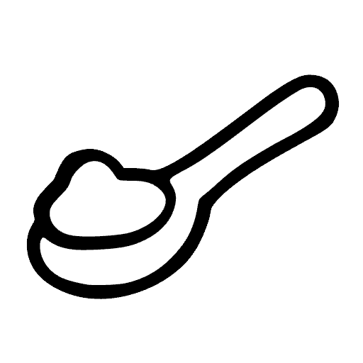 An icon of a spoonful of clotted cream, denoting "add cream and jam".